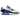 Nike Air Max 90 Khaki Racer Blue sneakers i en vinklad vy med ovandel i khaki textil, kontrasterande blå swoosh och vit mellansula