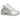 Nike Shox R4 White Metallic Platinum Barely Grape sneakers i vinklad profil, med silverfärgade detaljer och den ikoniska stötdämpande sulan