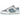 Nike Dunk Low Retro Photon Dust Denim Turquoise sneakers i sidovy med grå överdrag, turkos swoosh och vit mellansula i slitstarkt läder.