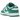 Nike Dunk Low White Malachite sneakers i sidoprofil med vit läderovandel, gröna detaljer, grönt Swoosh och klassisk gummisula