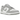 Nike Dunk Low White Light Smoke Grey sneakers i sidoprofil med vit läderbas, grå detaljer, grå swoosh och matchande grå yttersula.