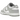 Nike Dunk Low White Light Smoke Grey sneakers i sidoprofil med vita och ljusgrå läderpaneler, perforerad tåbox och grå yttersula.