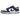 Nike Dunk Low White Midnight Navy sneakers i sidoprofil med klassiska marinblå detaljer, vit läderovandel samt vit mellansula med gummiyttersula.