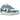 Nike SB Dunk Low Futura Laboratories Bleached Aqua sneakers i sidoprofil med flerfärgad ovandel, vita skosnören och vit sula