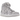Jordan 1 Retro High OG Swarovski Vast Grey sneakers i sidoprofil med gnistrande kristaller, grå ovandel, vita skosnören och sula