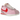 Nike Cortez TXT Medium Soft Pink Sail sneakers i sidoprofil, med mjuk rosa ovandel i textil, vit Swoosh och matchande ljus sula.