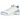 Air Jordan 3 Retro White Cobalt Bliss (GS) sneakers i sidoprofil med ovandel i vitt läder, ikoniska elefantmönstrade detaljer och blå Cobalt Bliss-accenter