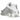 Nike Shox R4 White Bright Crimson Metallic Silver sneakers i vinklad vy med vit ovandel, ikoniska Shox-pelare och detaljer i klar röd färg.