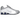 Nike Shox R4 Metallic Silver Deep Royal Blue sneakers från sidan med glänsande silverovandel, kungligt blå detaljer och de ikoniska dämpningspelarna