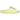 Yeezy Slide Green Glow sneakers från sidan i en lysande neongrön färg med den karaktäristiska sågtandade sulan för bra grepp.