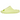 Yeezy Slide Green Glow sneakers i profil med en iögonfallande neongrön skumkonstruktion och en karaktäristisk sål med räfflat mönster