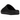 Yeezy Slide Onyx sneakers i en vinklad profilvy med helstöpt svart design, räfflad yttersula och mjukt EVA-skum för ultimat komfort.