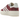 Adidas Gazelle Bold Shadow Red sneakers i sidoprofil med röd mockaöverdel, vita detaljer och en hög gummisula