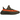 Yeezy Boost 350 V2 Carbon Beluga sneakers i sidoprofil med grå och orange mönstrad stickad ovandel samt en tjock grå sula