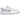 Nike SB Dunk Low Supreme 94 White Metallic Silver sneakers i profil med vit läderovandel, metallic silver-swoosh och klassisk vit mellansula.
