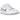 Nike SB Dunk Low Supreme 94 White Metallic Silver sneakers i vinklad profil med vit läderöverdel och den distinkta metalliska silverfärgen.