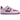 Nike Air Force 1 Low White Hot Fuchsia sneakers i en vinklad vy med vit läderovandel, rosa swoosh-detaljer och klassisk gummisula