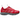 Nike Air Max Sunder Offspring Gym Red Denim sneakers i en vinklad vy med dragkedja, röd denim-ovandel och vit mellansula