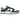 Nike Dunk Low Gorge Green Gold Mini Swoosh sneakers i en sidoprofil med vit läderovandel, gröna detaljer och en liten gyllene Swoosh-logotyp