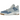 Air Jordan 4 Retro TEX Denim Worn Blue sneakers sedda från sidan med denim-textur, vit mellansula och den ikoniska Air Jordan-loggan på plösen