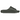 Yeezy Slide Dark Onyx sneakers i vinklad profil, gjutna i ett stycke mörkgrått EVA-skum med en taggig yttersula för ett bra grepp.