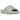 Yeezy Slide Salt sneakers i en ljusgrå nyans, visad i en vinklad profil som framhäver den gjutna EVA-skumdesignen och den räfflade yttersulan
