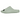 Yeezy Slide Salt sneakers från sidan, uppvisande den minimalistiska grå designen med en räfflad yttersula och öppen tåbox