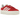Adidas Gazelle Bold Red Cloud White sneakers i vinklad profil med den ikoniska platåsulan, vita läderränder och detaljer i röd mocka.