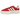 Adidas Gazelle Bold Red Cloud White sneakers i sidoprofil, med röd ovandel i mocka, klassiska vita ränder och den karaktäristiska tjocka platåsulan.