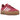 Adidas Gazelle Bold Wild Pink sneakers i sidoprofil med ikoniska vita ränder, ovandel i mocka och en distinkt platåsula i gummi