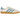 Adidas Gazelle Indoor Light Blue Floral sneakers från sidan med ljusblåa blommönster, detaljer i mocka och en genomskinlig gummisula