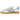Adidas Gazelle Indoor Light Blue Floral sneakers från sidan med ljusblå ovandel, blått blommönster och klassisk brun gummisula