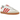 Adidas Samba OG White Solar Red Gum sneakers i sidoprofil med vit ovandel, röda ränder, gummisula och ikonisk tåkappa i mocka