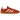 Adidas Handball Spezial Preloved Red sneakers i profil med röd ovandel i mocka, vita taggiga ränder och klassisk brun yttersula