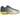 Nike Shox R4 Bright Citron sneakers i sidoprofil med silverfärgad ovandel, svarta detaljer och den karaktäristiska stötdämpande Shox-sulan