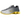 Nike Shox R4 Bright Citron sneakers i sidoprofil med silverfärgad ovandel, distinkta gula detaljer och den ikoniska stötdämpande Shox-sulan