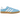 Adidas Gazelle Indoor Light Blue sneakers sidoprofil med ljusblå mockaovandel, klassiska tre ränder och brun gummisula