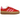 Adidas Gazelle Bold Collegiate Red Lucid Pink sneakers i sidoprofil med röd mockaöverdel, rosa detaljer och platåsula