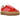 Adidas Gazelle Bold Collegiate Red Lucid Pink sneakers i sidoprofil med röd mocka och rosa detaljer