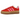 Adidas Gazelle Bold Collegiate Red Lucid Pink sneakers i vinkelvisning med röd mockaöverdel, rosa läderdetaljer och hög gummisula