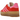 Adidas Gazelle Bold Collegiate Red Lucid Pink sneakers i sidoprofil med röd mockaöverdel, rosa detaljer och hög sula.