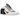 Nike Shox MR4 Mule Martine Rose Metallic Platinum Varsity Red sneakers sedda från sidan med karaktäristisk Shox-sula och elegant mule-design.