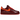 Nike Air Force 1 Low Patent Leather Dark Team Red Safety Orange sneakers i sidoprofil med glansigt lackläder i mörkrött och orangea detaljer.
