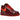 Nike Air Force 1 Low Patent Leather Dark Team Red Safety Orange sneakers i sidoprofil med blank, röd lackläderovandel och vit sula