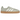 adidas Sambae Linen Green Gum sneakers i en vinklad vy med grön läderovandel, klassiska vita tre ränder och en tydlig brun gummisula
