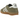 Adidas Gazelle Indoor Olive Strata Cloud White Gum sneakers i sidoprofil med olivgrön ovandel, vita ränder och en klassisk brun gummisula