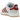 Adidas Campus 00s Crystal White Preloved Ruby sneakers i vinkelvisning med vit mocka och röda detaljer