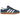 Adidas Gazelle Indoor Night Indigo Off White Gold Metallic sneakers i sidoprofil med mörkblå mockaovandel, vita ränder och en genomskinlig yttersula