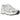 New Balance 530 Silver Metallic Linen sneakers i vinklad profil med silverdetaljer, ovandel i mesh och vit mellansula