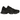 New Balance 9060 Triple Black Leather sneakers i sidoprofil med svarta läderlager, mesh-paneler, tjock mellansula och svarta skosnören.